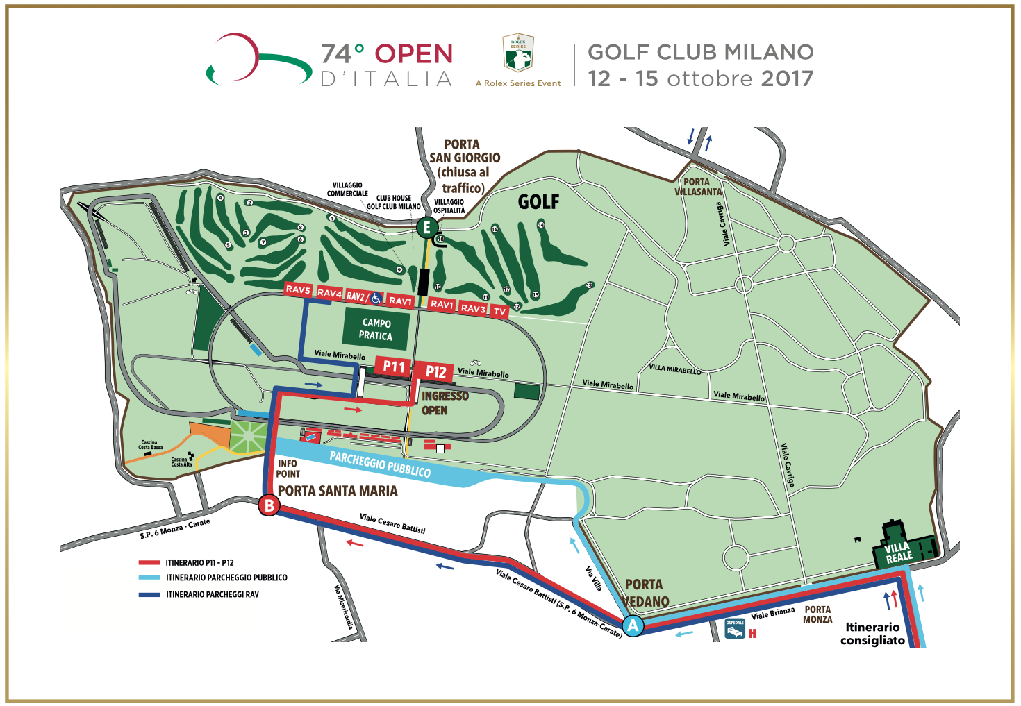Golf Open Italia 2017 parcheggi Monza